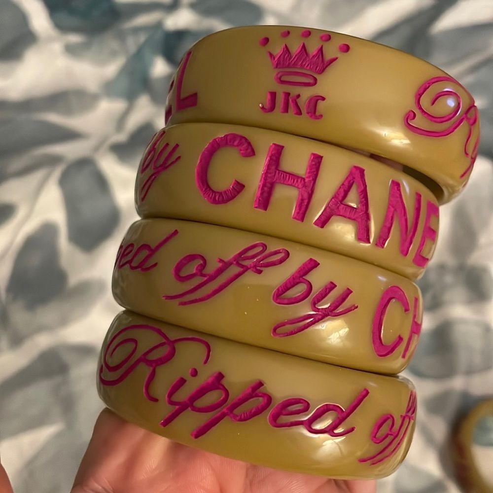 Jessica Kagan Cushman JKC Ripped off by Chanel resin bangle bracelets NWOT